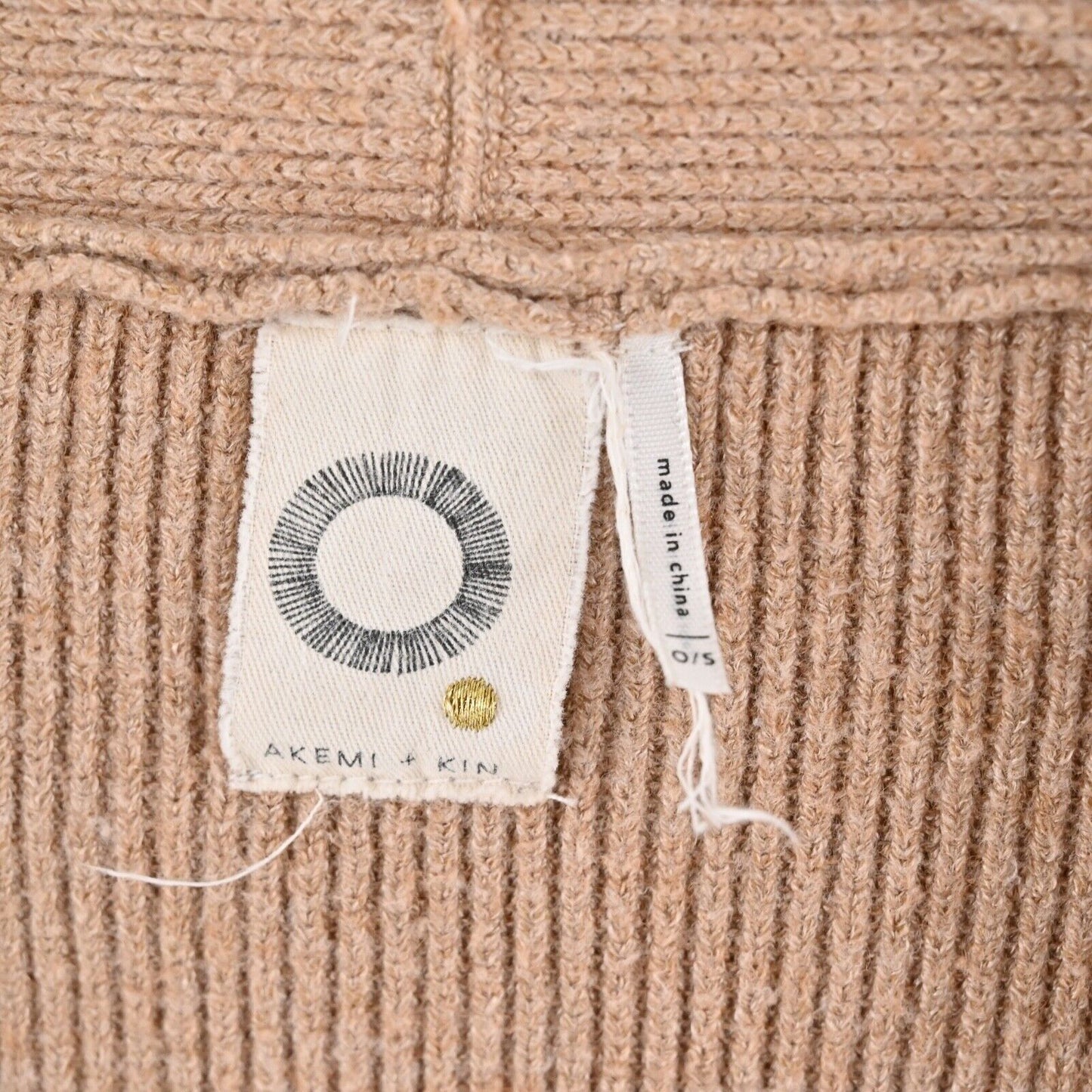 ANTHROPOLOGIE Cardigan Womens Size OS Tan Dolman Sleeve Sweater Boho AKEMI KIN