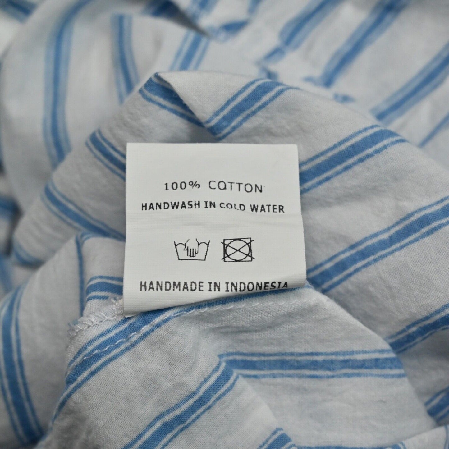 FAITHFULL THE BRAND Dress Womens Size 4 Milos Off The Shoulder Mini Blue Stripe