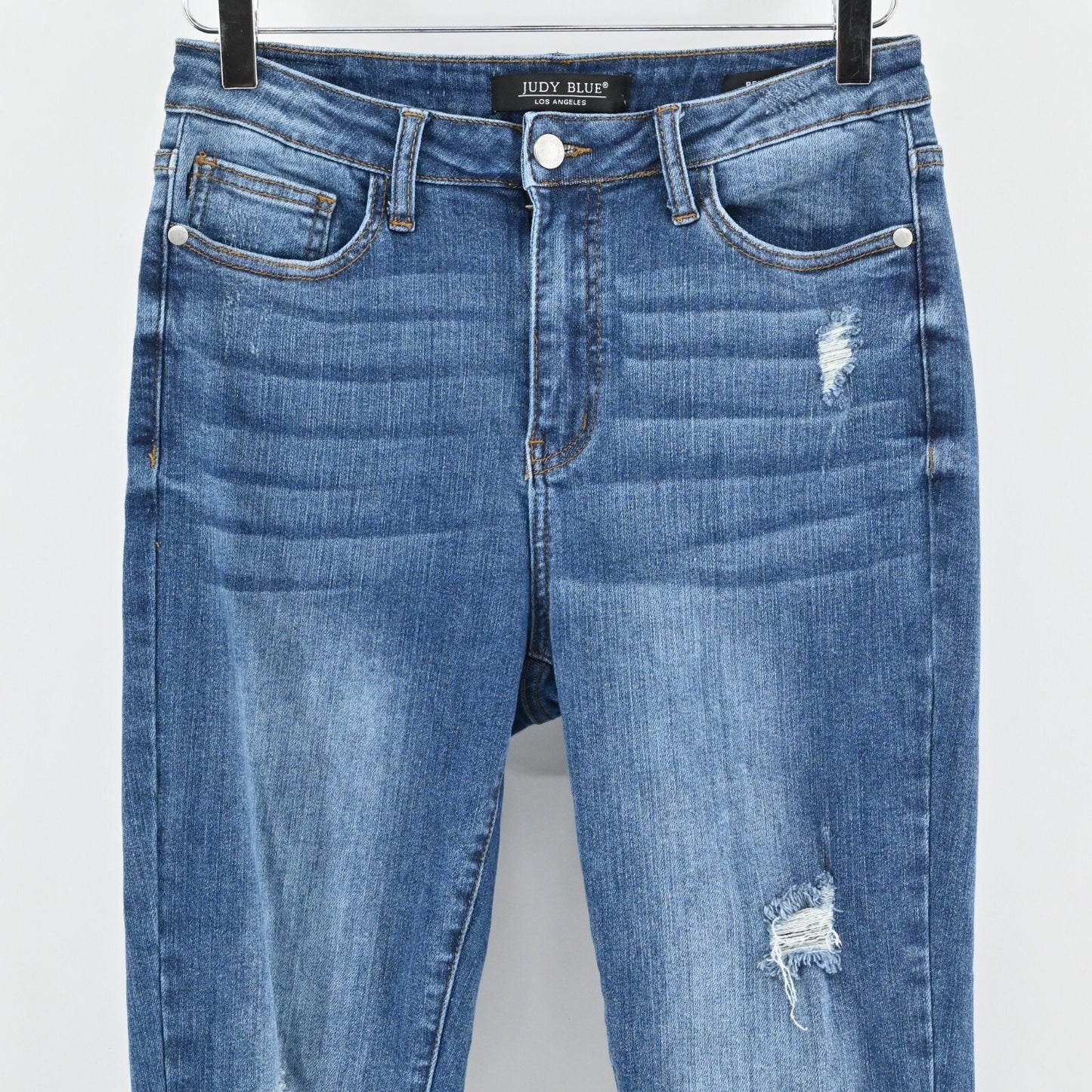 Judy Blue Womens Distressed Relaxed Fit Jeans Size 28 Stretch High Rise JB88242