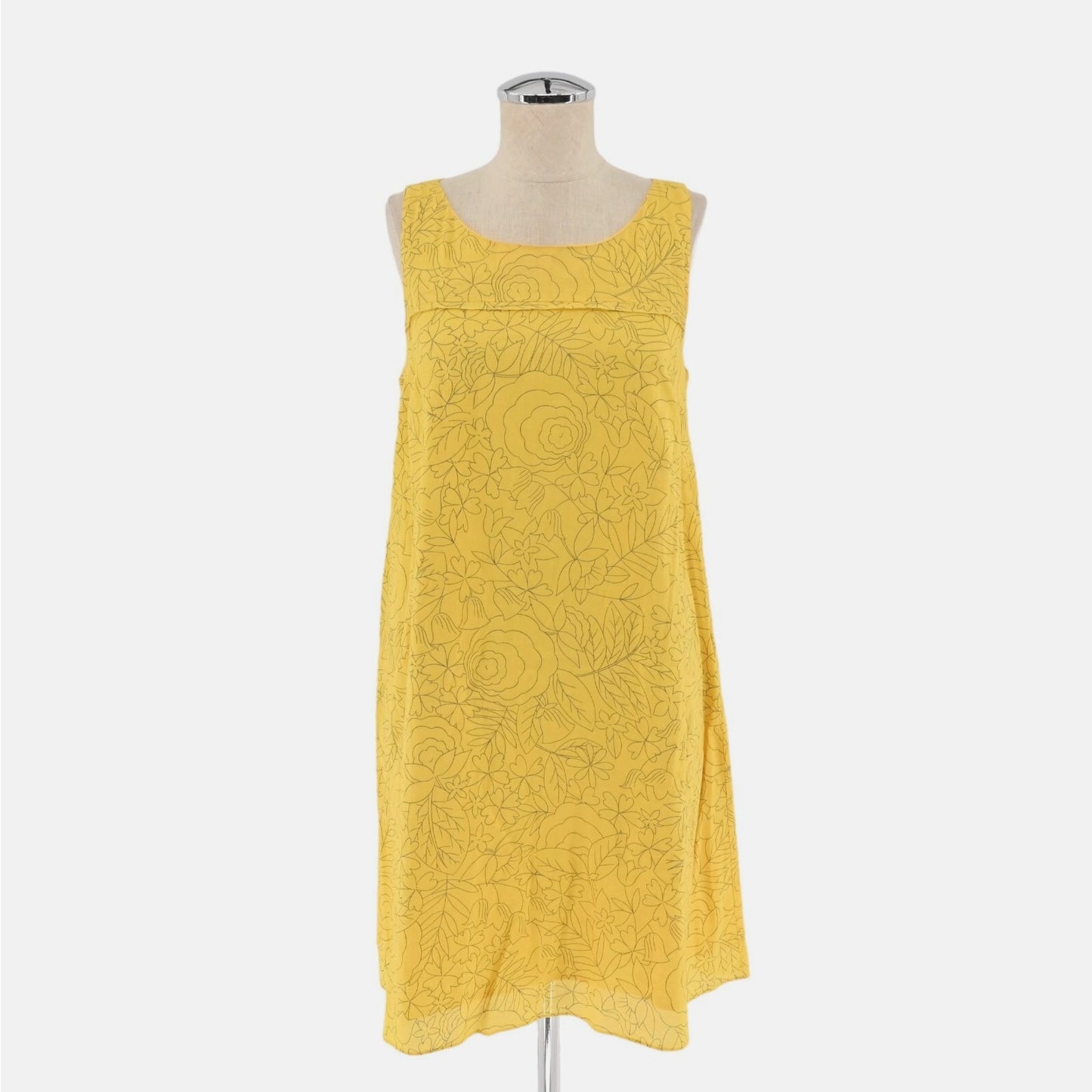Anthropologie Womens Yellow Floral Dress Sz 4 HD IN PARIS Sun Soaked Tank Cotton