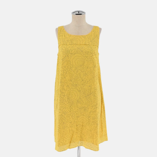 Anthropologie Womens Yellow Floral Dress Sz 4 HD IN PARIS Sun Soaked Tank Cotton