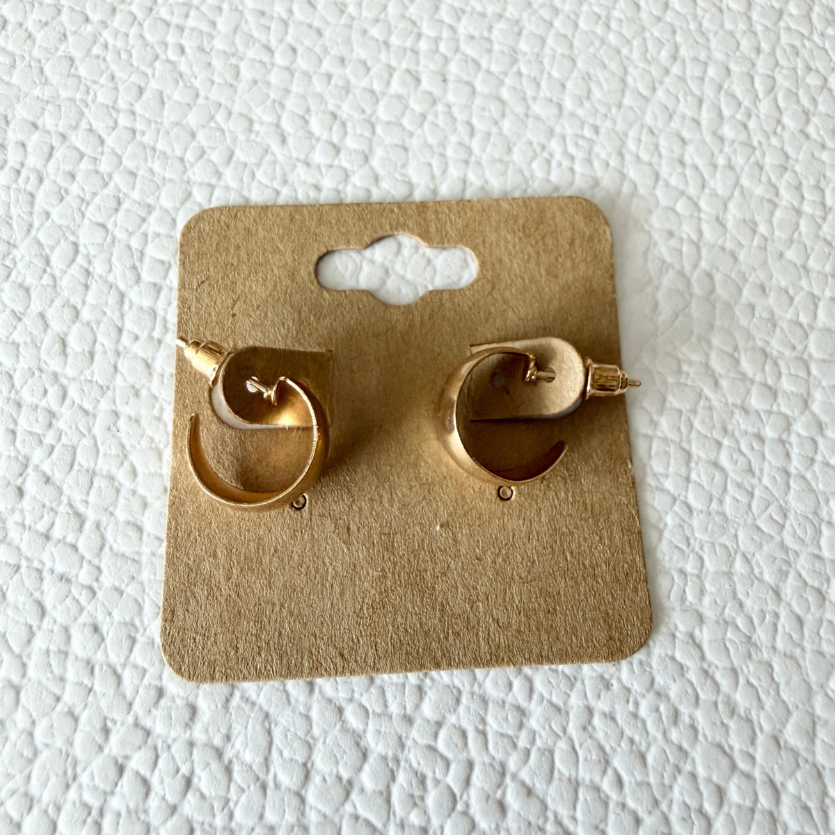 Gold chunky dome huggie earrings