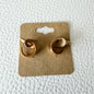Gold chunky dome huggie earrings