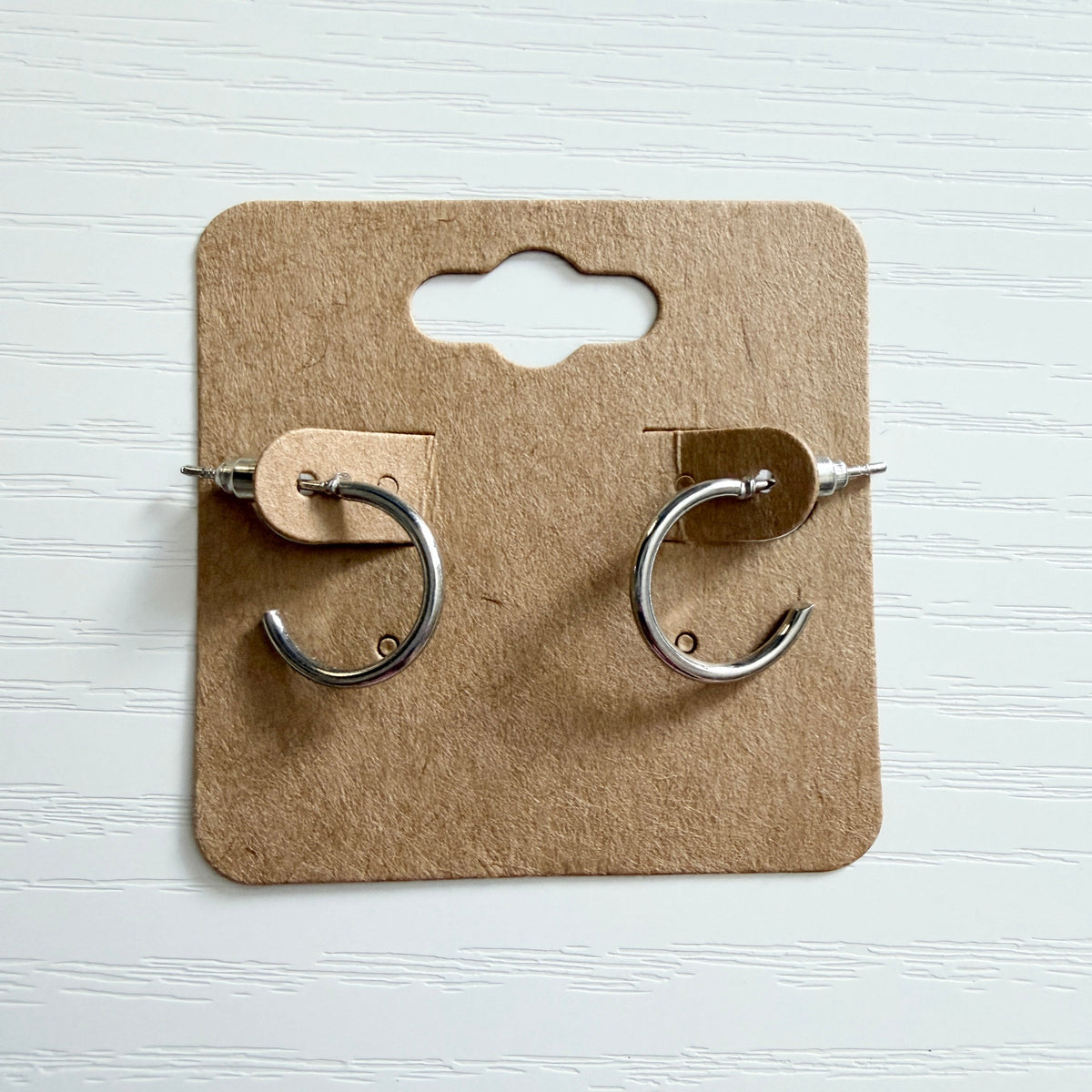 Silver thin small hoop earrings