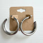 Silver chunky large hoop earrings