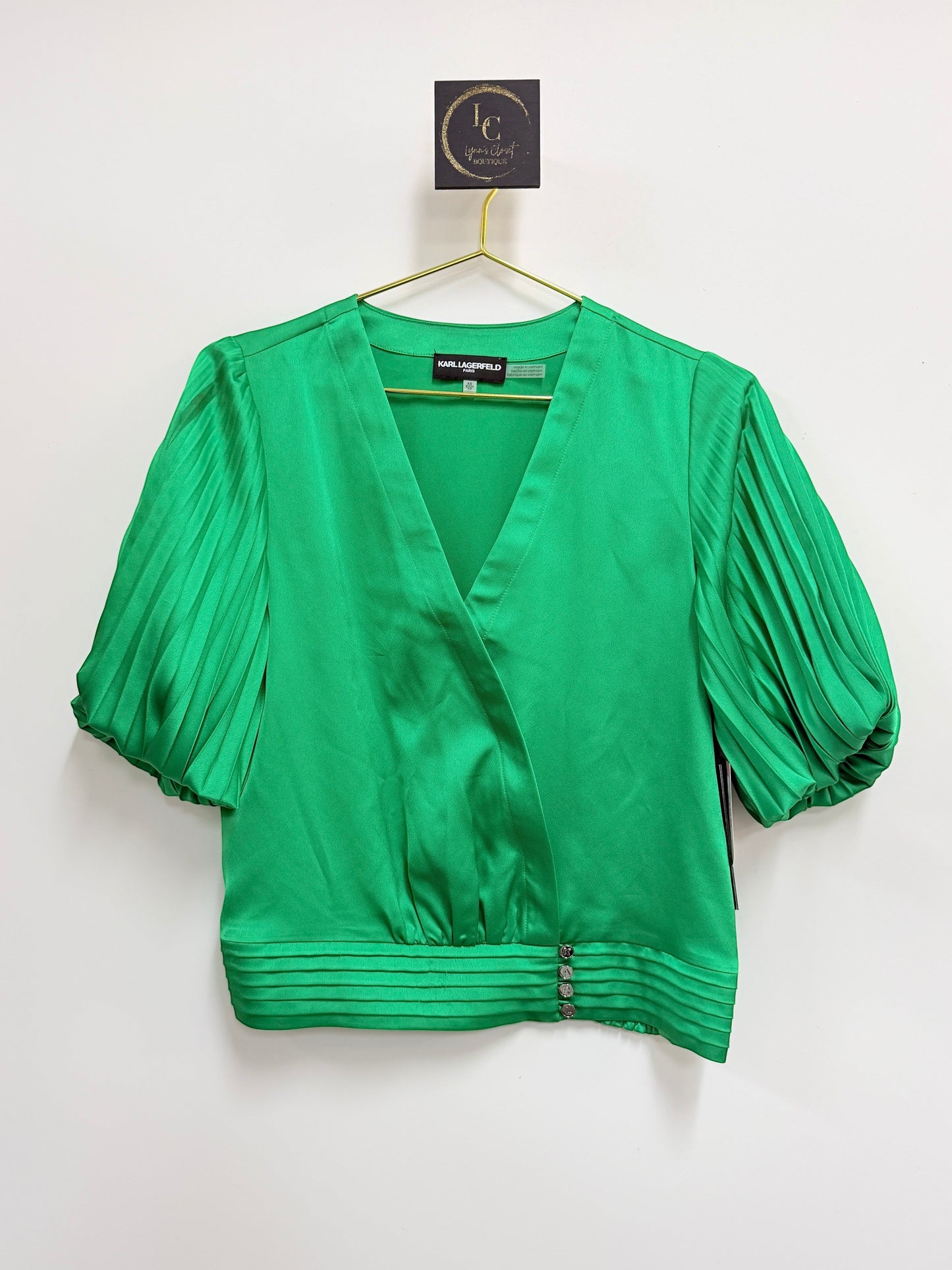 Karl Lagerfeld Kelly Green Top SIZE XS