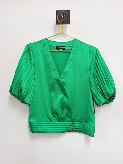 Karl Lagerfeld Kelly Green Top SIZE XS