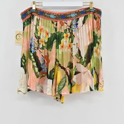 Lynn's Closet Boutique Anthropologie Verb Melody pleated floral shorts with embellished beaded waistband