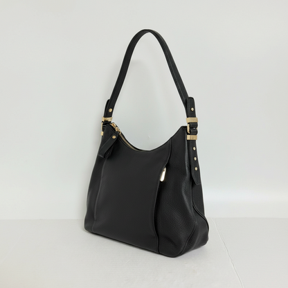 Lynn's Closet Boutique Michael Kors black pebbled leather tote bag with gold-tone hardware and shoulder strap