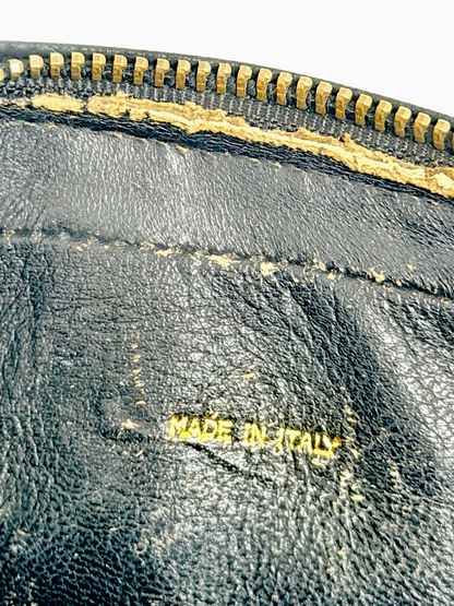 Lynn's Closet Boutique Chanel camera bag interior showing Made in Italy stamp and gold zipper detail
