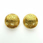 Lynn's Closet Boutique Vtg 80/90s Chanel clip-on gold earrings with repeating logo pattern.