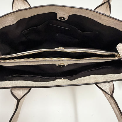 Lynn's Closet Boutique Coach Casey tote interior featuring a central zippered compartment and black fabric lining.