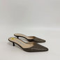 Lynn's Closet Boutique Stubbs & Wootton metallic gold pointed-toe kitten heel mules in size 8
