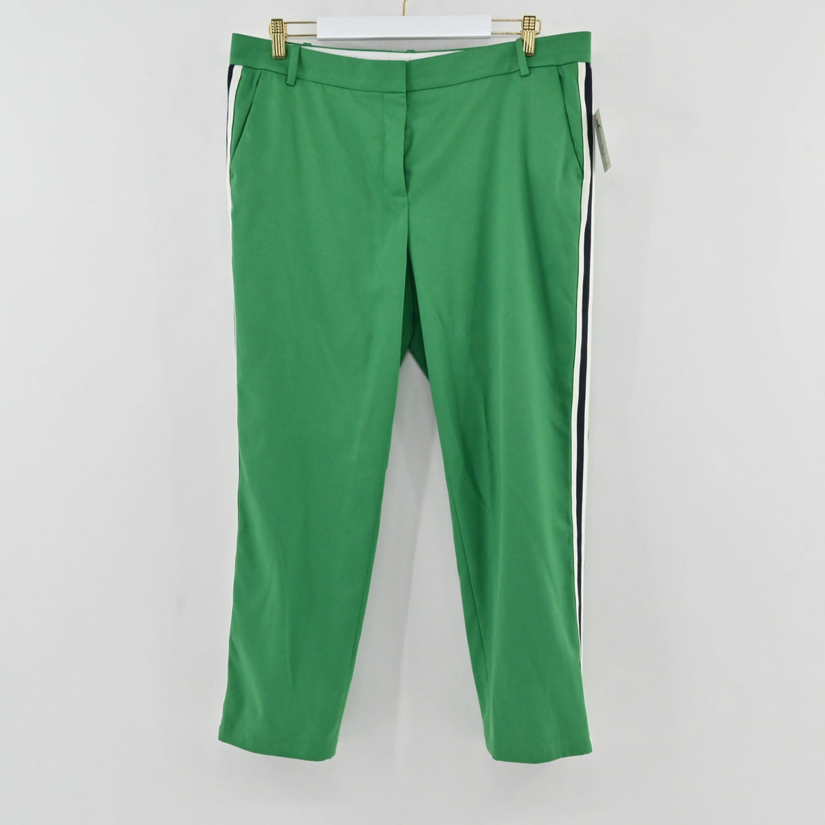 Lynn's Closet Boutique Tory Burch Sport green trousers with side stripe detail and tailored waistband