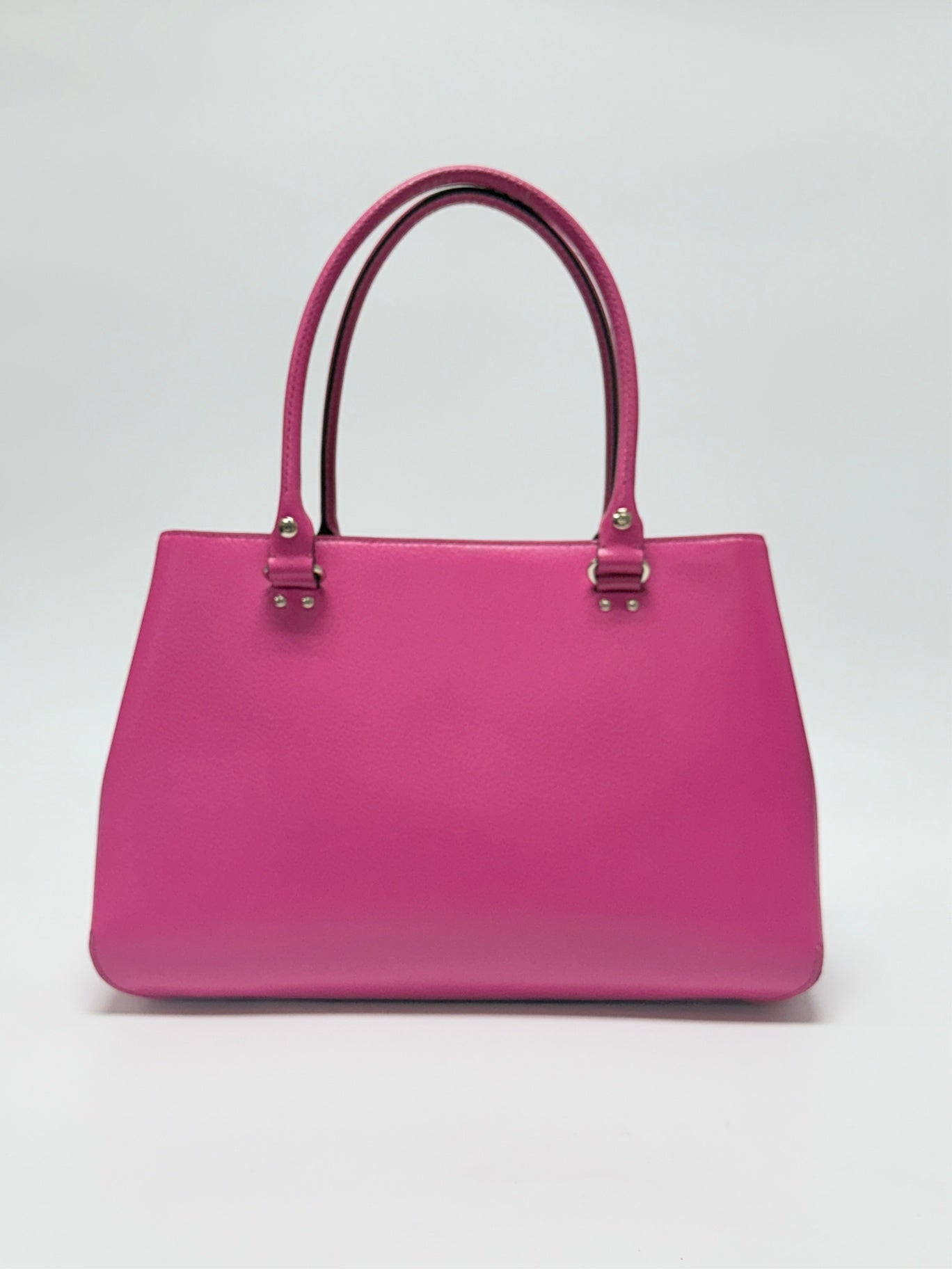 Lynn's Closet Boutique Kate Spade New York hot pink leather tote bag with silver-tone hardware and shoulder straps