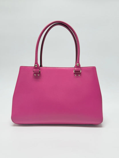 Lynn's Closet Boutique Kate Spade New York hot pink leather tote bag with silver-tone hardware and shoulder straps