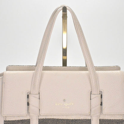 Lynn's Closet Boutique Kate Spade Daniels Drive Abigail tote in neutral pebbled leather with woven stripe detail
