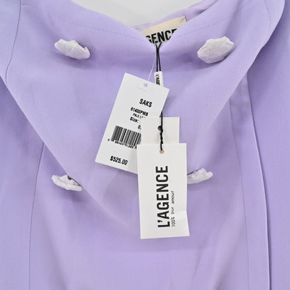 Lynn's Closet Boutique L'Agence lilac strapless bustier dress with double-breasted button detail and original tags