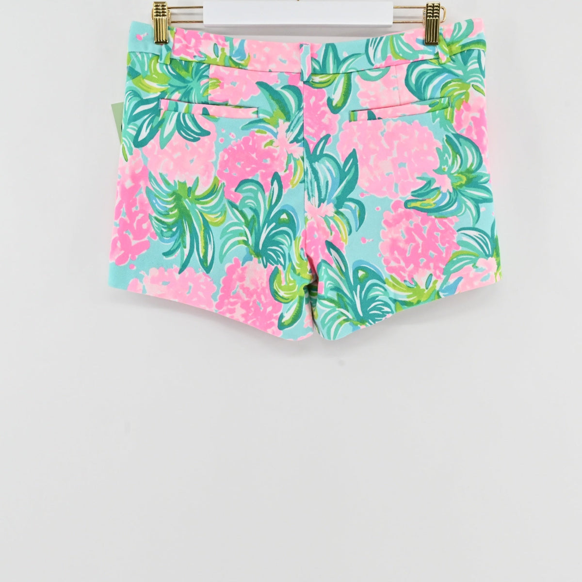 Lynn's Closet Boutique Lilly Pulitzer Callahan shorts in Ibiza Pineapple Shake print with pink and turquoise pattern