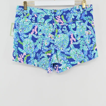 Lynn's Closet Boutique Lilly Pulitzer Callahan shorts in Corsica Blue Turtle Villa print with rear welt pockets.