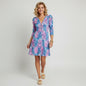 Lynn's Closet Boutique Lilly Pulitzer Marlie Dress in blue and pink pineapple print with puff sleeves and V-neck. Size XXS.