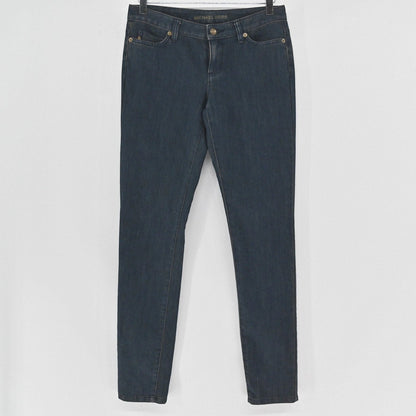 Lynn's Closet Boutique Michael Kors dark wash denim jeans with classic five-pocket styling on a hanger.