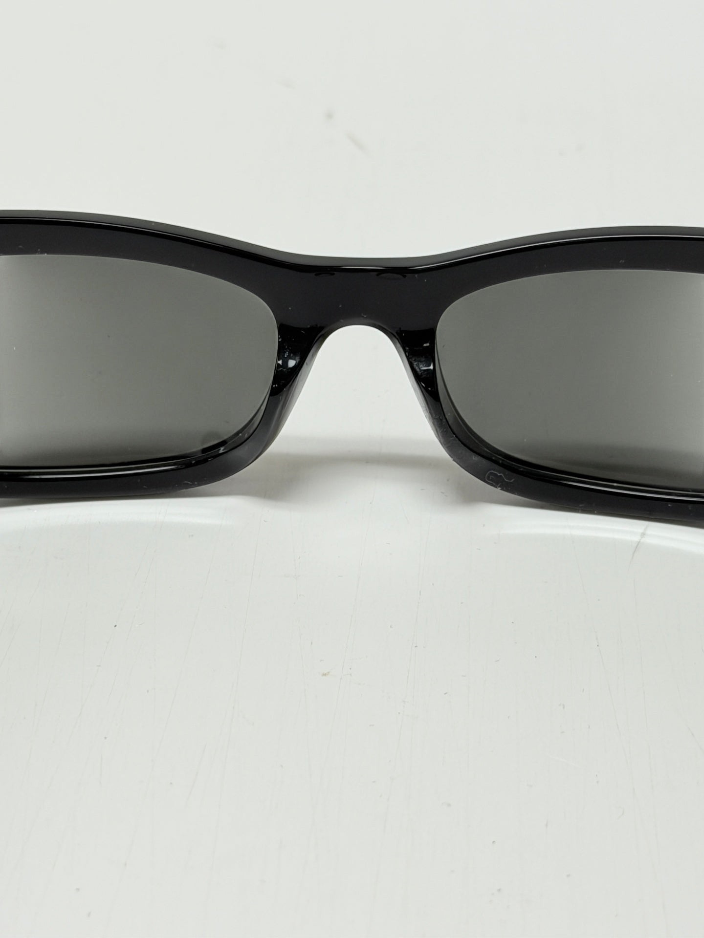Lynn's Closet Boutique Moncler Minuit black acetate rectangular sunglasses with dark lenses and glossy finish