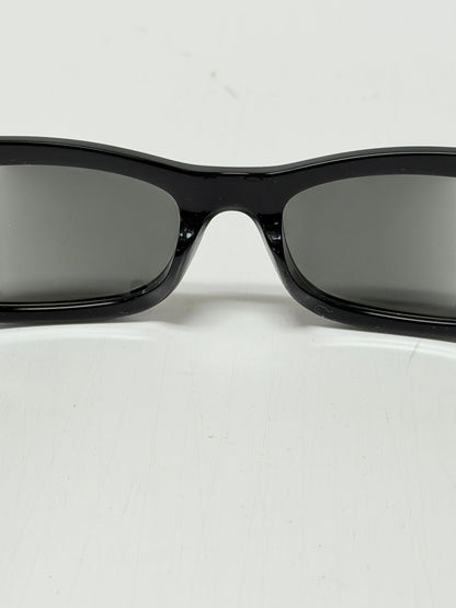 Lynn's Closet Boutique Moncler Minuit black acetate rectangular sunglasses with dark lenses and glossy finish