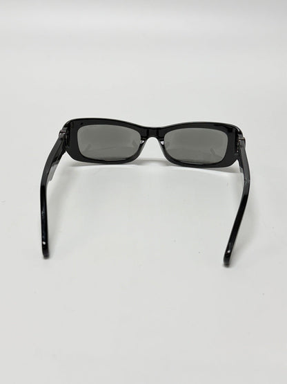 Lynn's Closet Boutique Moncler Minuit black acetate rectangular sunglasses viewed from the back