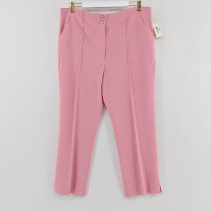 Lynn's Closet Boutique Veronica Beard Kean high-rise tailored trousers in soft pink with front seam and side slits