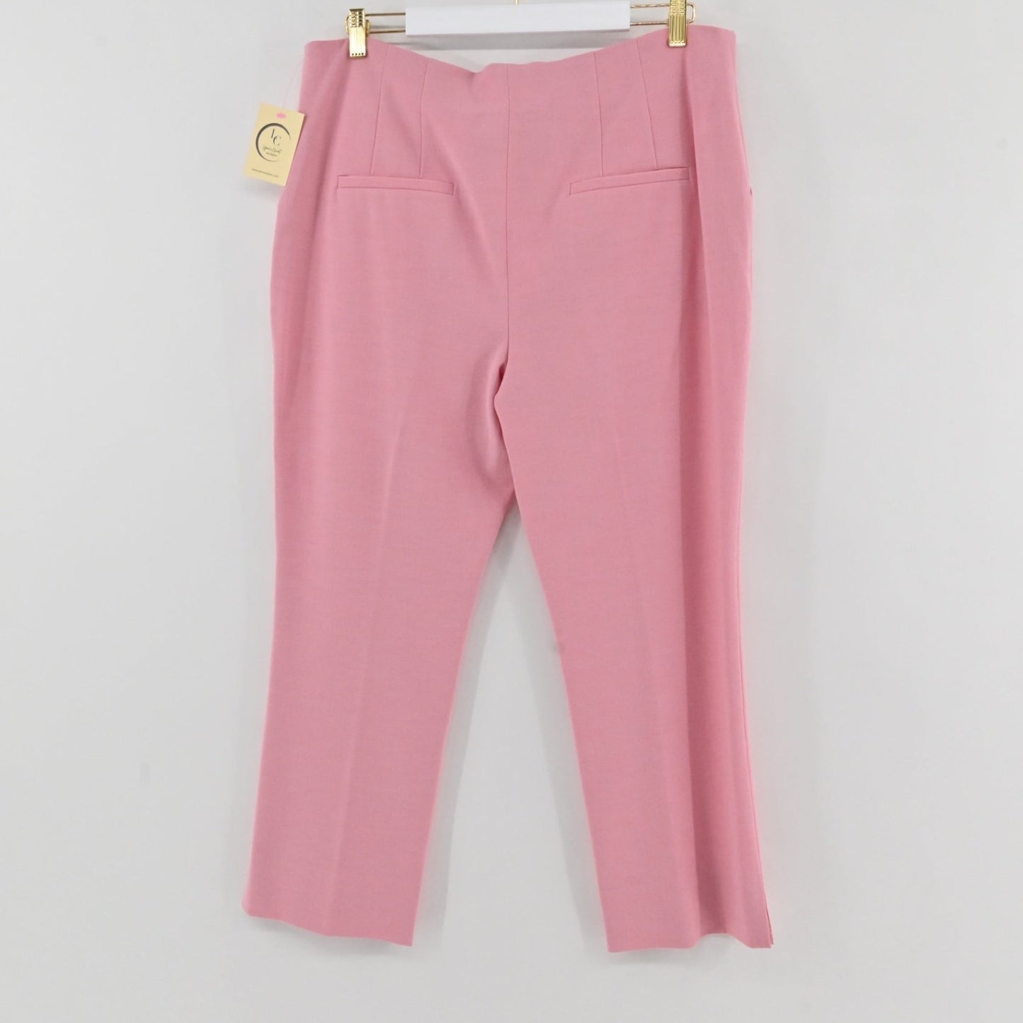 Lynn's Closet Boutique Veronica Beard Kean high-rise tailored trousers in soft pink with back welt pockets.