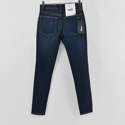 Lynn's Closet Boutique Rag & Bone Cate mid-rise dark wash denim jeans, back view with original tags attached.