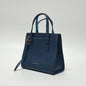 Lynn's Closet Boutique Salvatore Ferragamo Amy small blue pebbled leather tote bag with gold Gancini charm