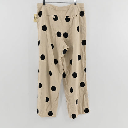 Lynn's Closet Boutique Tanya Taylor wide-leg beige pants with black polka dots and back pockets