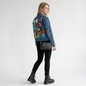 Lynn's Closet Boutique vintage Wrangler blue denim jacket with colorful hand-painted abstract art on the back