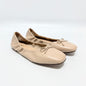 Lynn's Closet Boutique Seychelles beige leather ballet flats with a rounded toe and delicate bow detail.