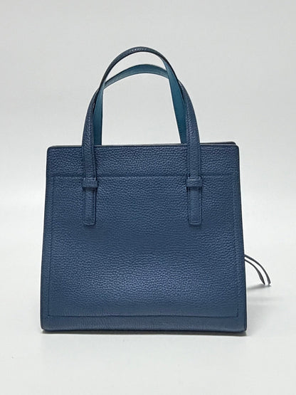 Lynn's Closet Boutique Salvatore Ferragamo Amy small blue pebbled leather tote bag with dual top handles