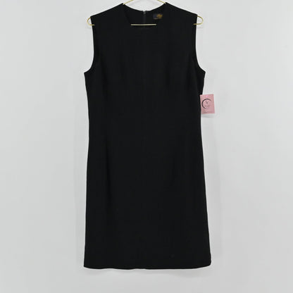 Lynn's Closet Boutique Brooks Brothers black sleeveless sheath dress with crew neckline and knee-length cut.
