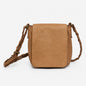 Lynn's Closet Boutique Latico Leathers brown leather crossbody bag with a braided strap and flap closure.