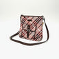 Lynn's Closet Boutique Burberry pink house check canvas crossbody bag with brown leather trim and front buckle pocket.