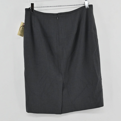 Lynn's Closet Boutique charcoal gray tailored pencil skirt from a Calvin Klein suit set with a back vent
