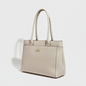 Lynn's Closet Boutique Coach Casey tote in chalk crossgrain leather with gold-tone hardware and shoulder straps