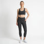Model wearing Lynn's Closet Boutique gray Lululemon high-rise Align leggings with side pockets and matching sports bra