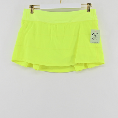 Lynn's Closet Boutique Lululemon Pace Rival mid-rise athletic skirt in bright highlighter yellow