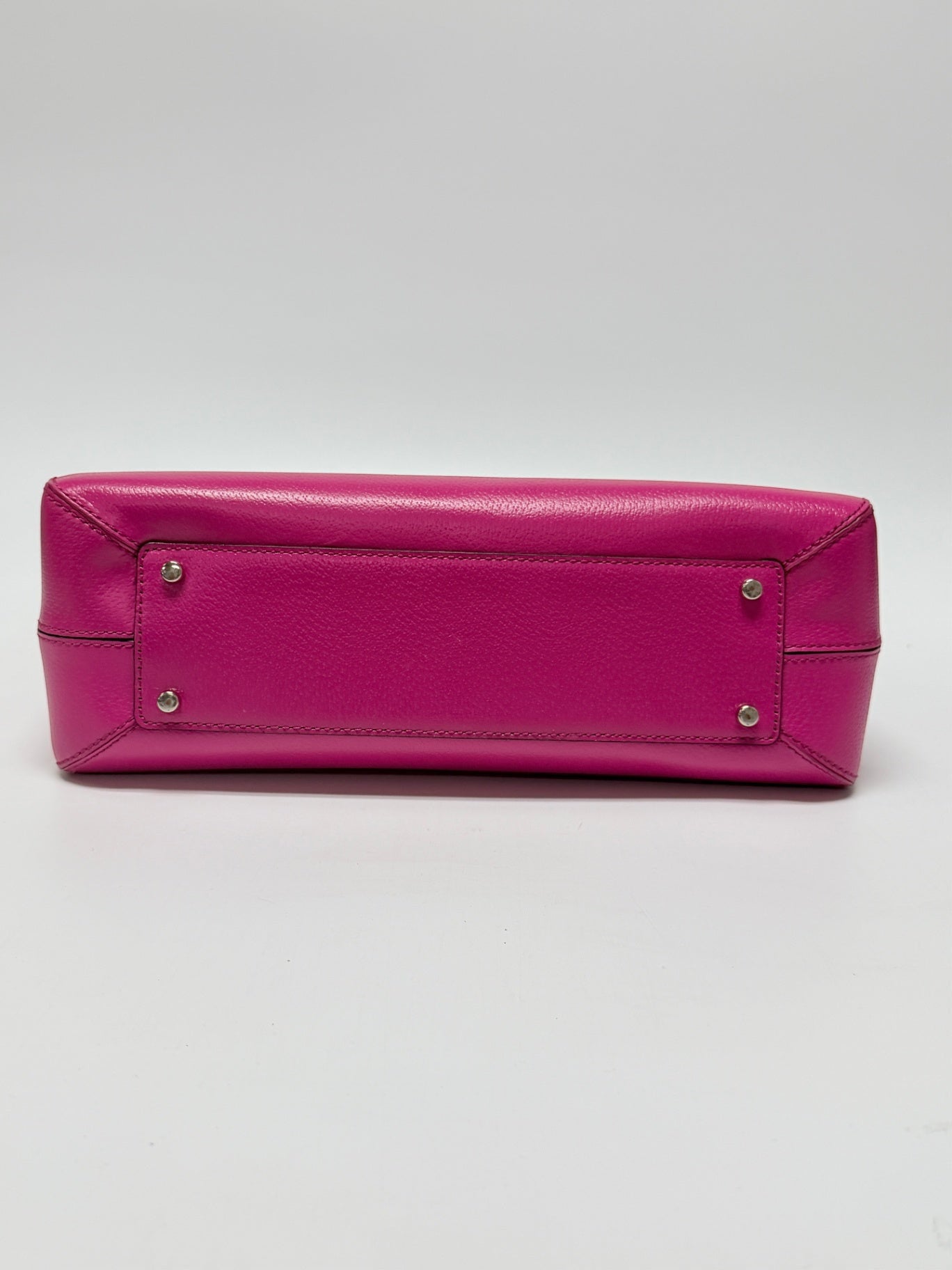 Lynn's Closet Boutique Kate Spade New York hot pink leather tote bag base with protective silver-tone metal feet