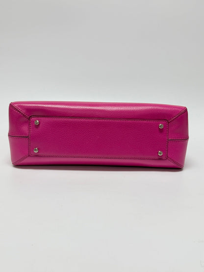 Lynn's Closet Boutique Kate Spade New York hot pink leather tote bag base with protective silver-tone metal feet