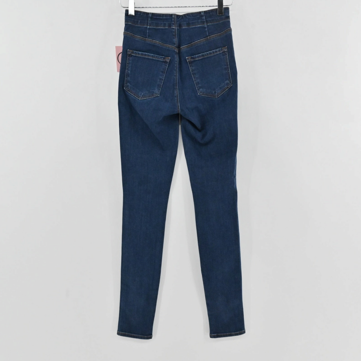 Lynn's Closet Boutique J Brand Natasha high-rise skinny jeans in a dark indigo wash, back view of pre-owned denim.