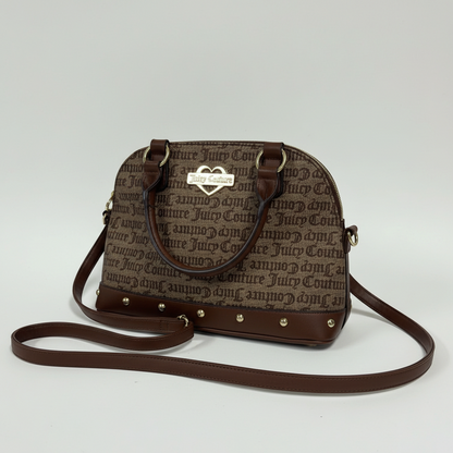 Lynn's Closet Boutique Juicy Couture chestnut and chino dome satchel with gold heart logo and detachable strap