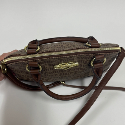 Lynn's Closet Boutique Juicy Couture chestnut and chino dome satchel with gold heart logo and top zip closure
