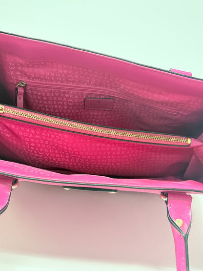 Lynn's Closet Boutique Kate Spade New York hot pink leather tote bag interior with branded lining and zipper pocket
